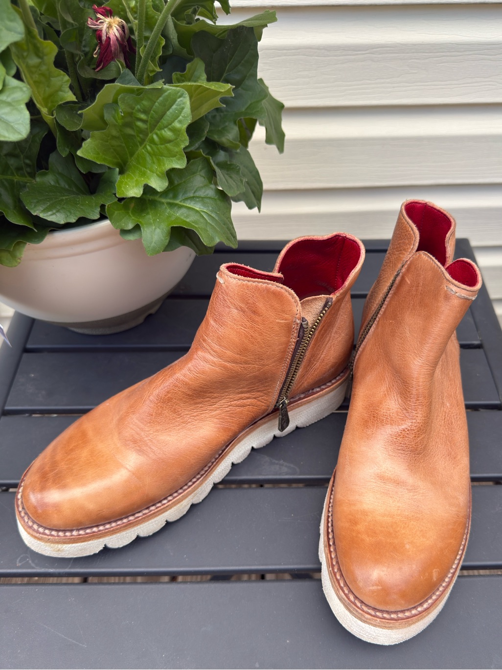 Women’s Bedstu Lydyi Tan Leather Zip Ankle Boots